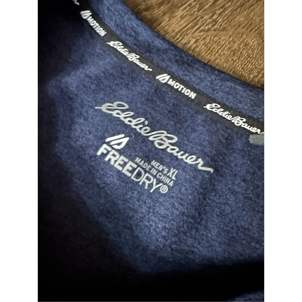 Eddie Bauer FreeDry Activewear Shirt Men's XL Long Sleeve Raglan Heather Blue